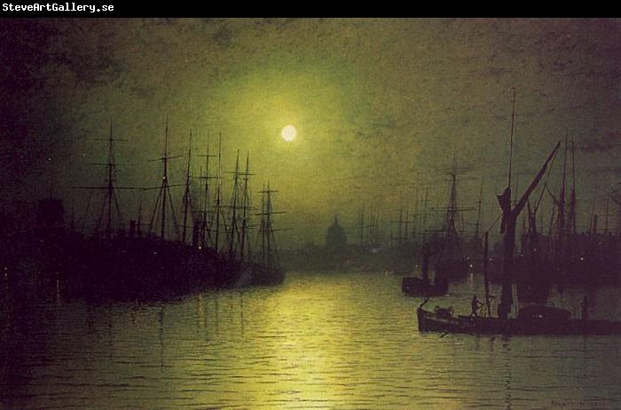 Atkinson Grimshaw Nightfall Down the Thames